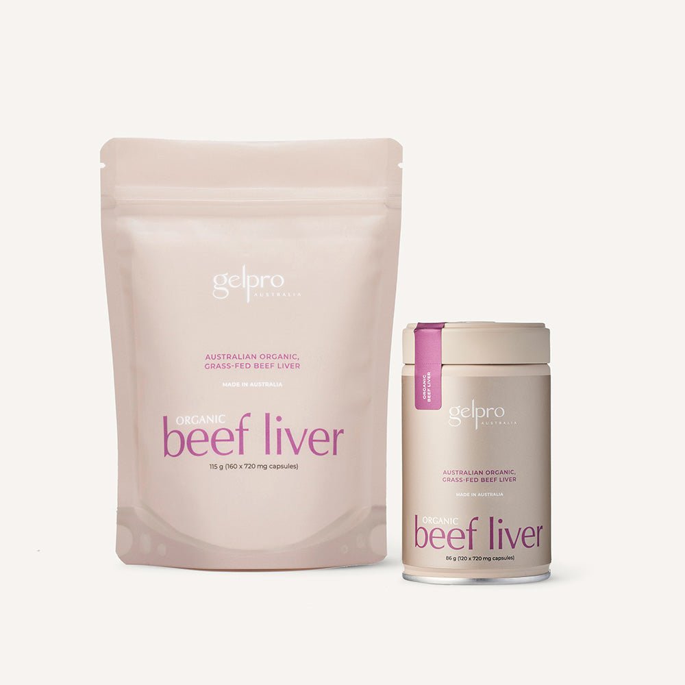Organic Grass - Fed Beef Liver | 1 x Tin & 1 x Refill BUNDLE [280 caps] - Gelpro Australia