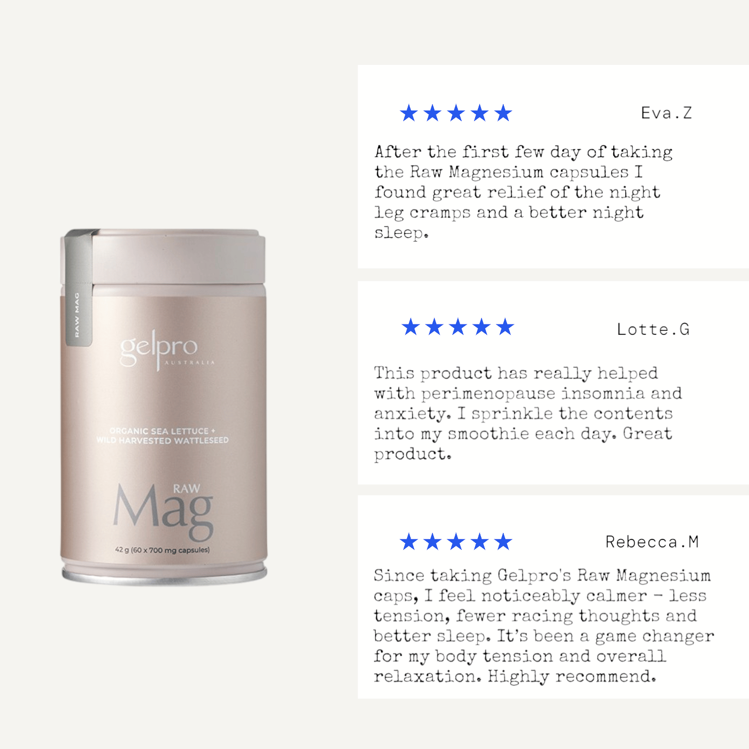 Raw Magnesium | 60 capsules - Gelpro Australia