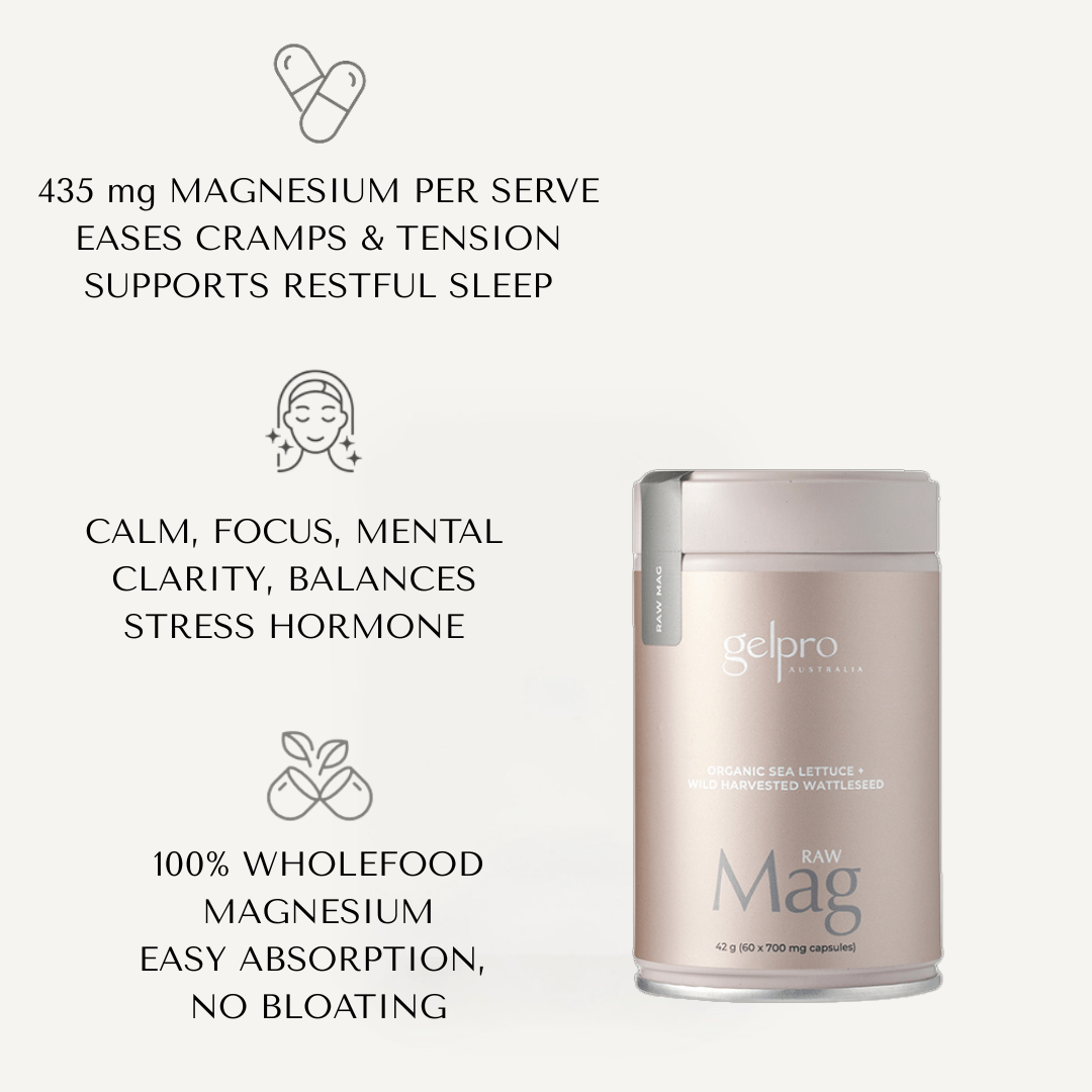 Raw Magnesium | 60 capsules - Gelpro Australia