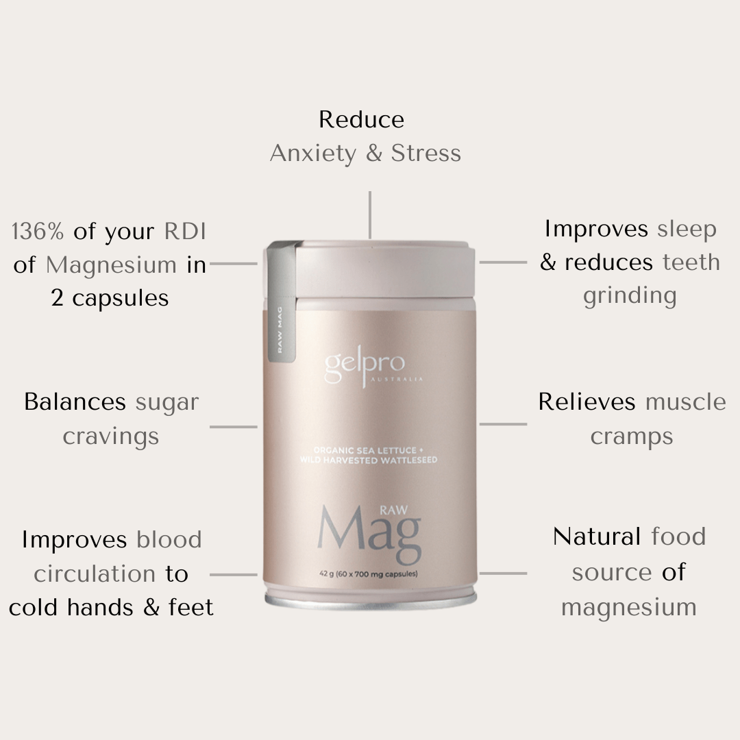 Raw Magnesium | 60 capsules - Gelpro Australia