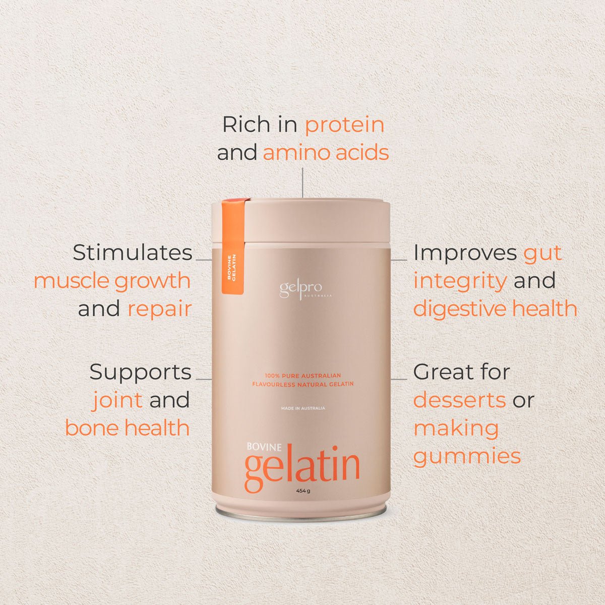Natural Australian Beef Gelatin | 454g - Gelpro Australia