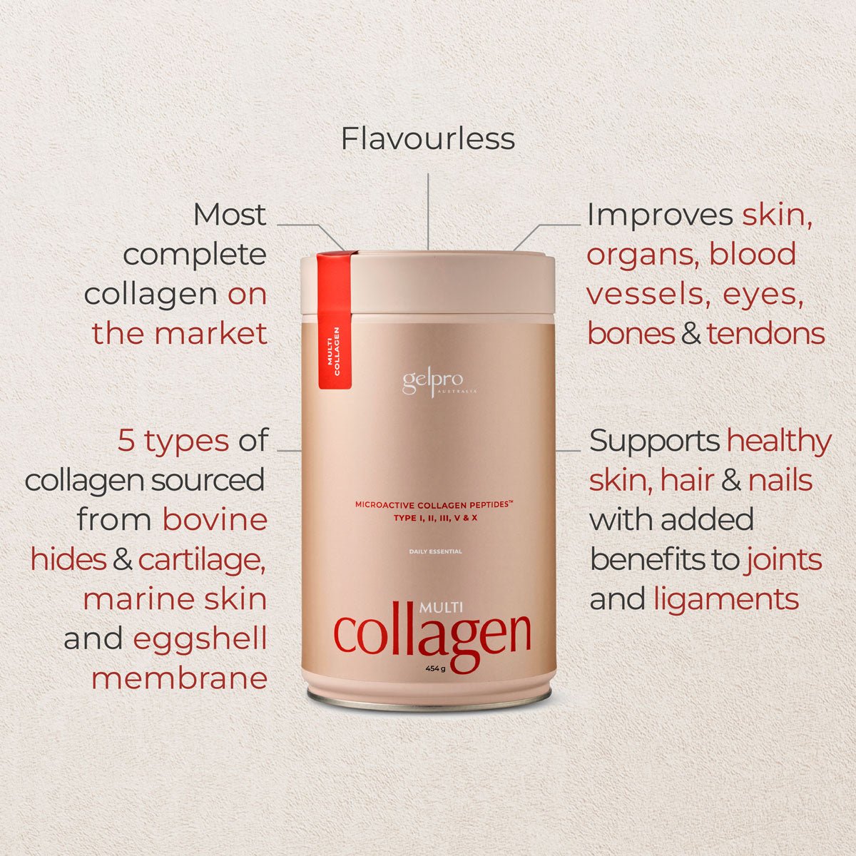 Multi Collagen | Unflavoured | 454g - Gelpro Australia